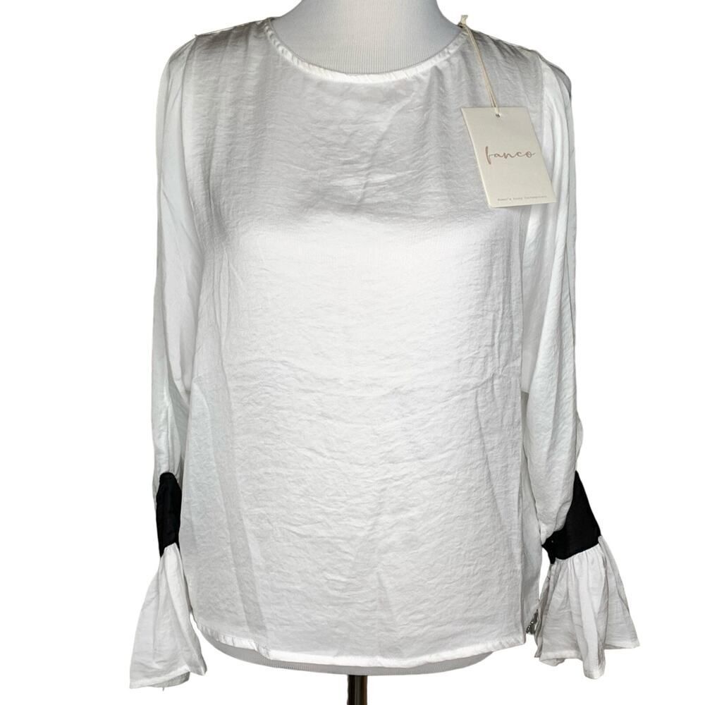 NWT!!  Fanco Dress Top Split Sleeve Ruffle Cuff Sz Sm